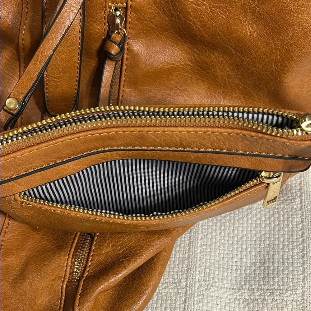 Faux Leather Shoulder Bag with Matching Wallet